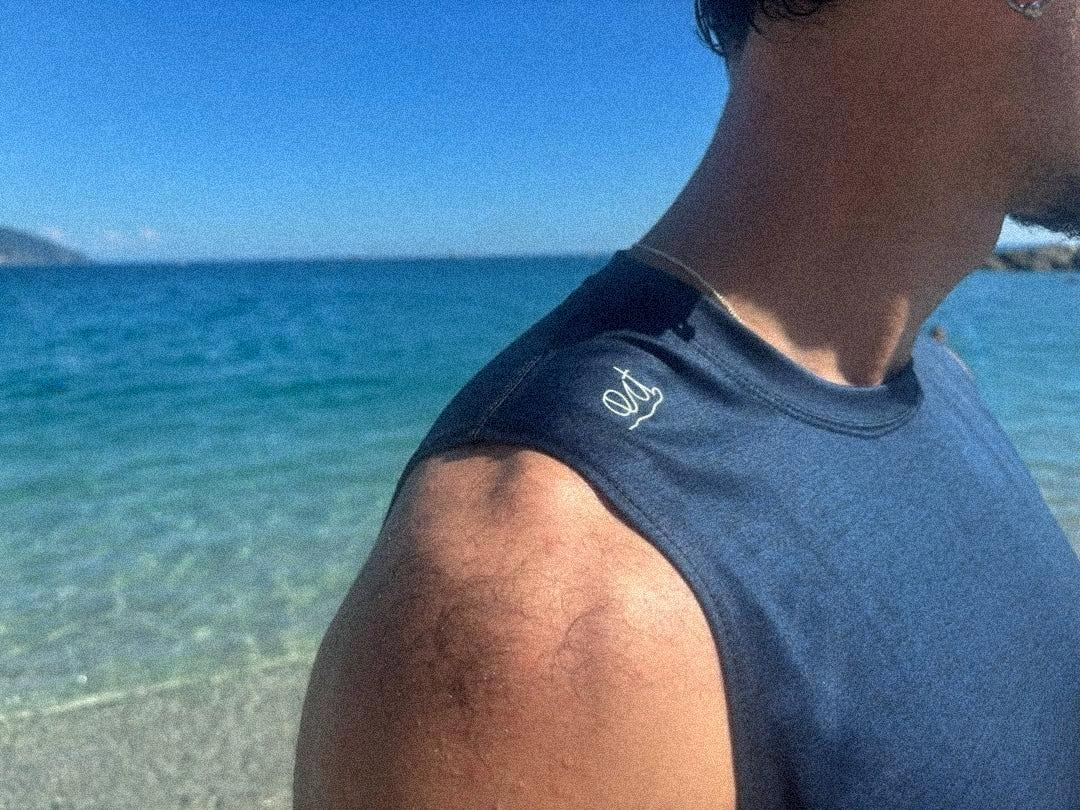 Performance Singlet – Ocean Blue / Weathered Navy